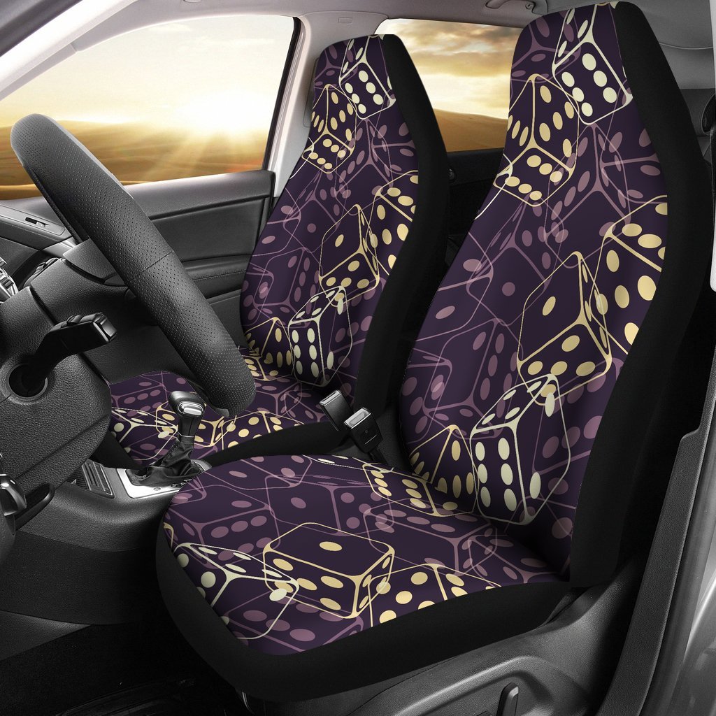 Dice Casino Pattern Print Universal Fit Car Seat Covers-grizzshop