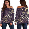 Dice Casino Pattern Print Women Off Shoulder Sweatshirt-grizzshop