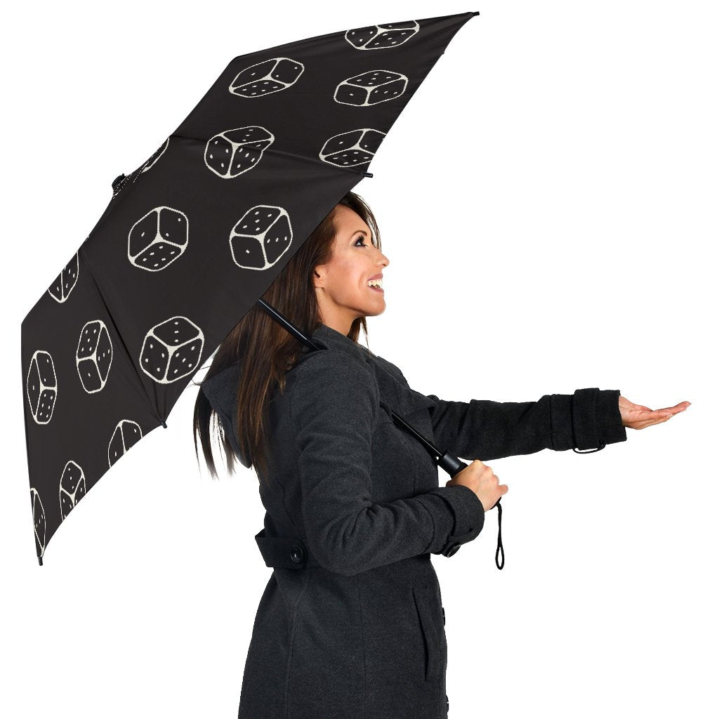 Dice Casino Print Pattern Automatic Foldable Umbrella-grizzshop