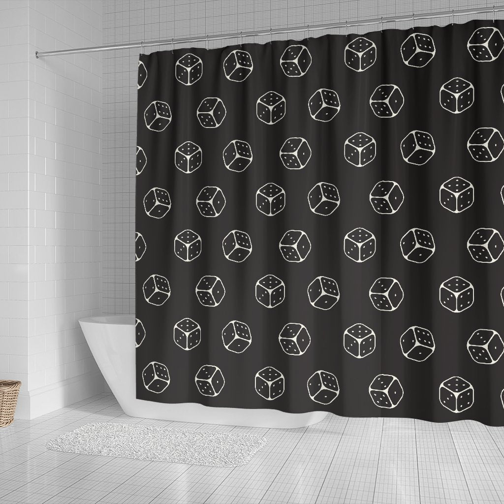 Dice Casino Print Pattern Bathroom Shower Curtain-grizzshop