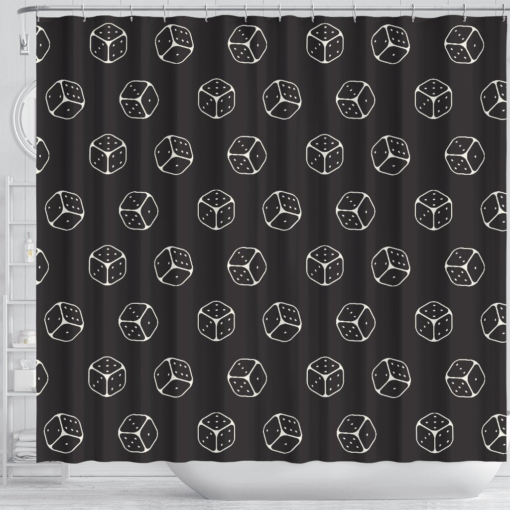 Dice Casino Print Pattern Bathroom Shower Curtain-grizzshop