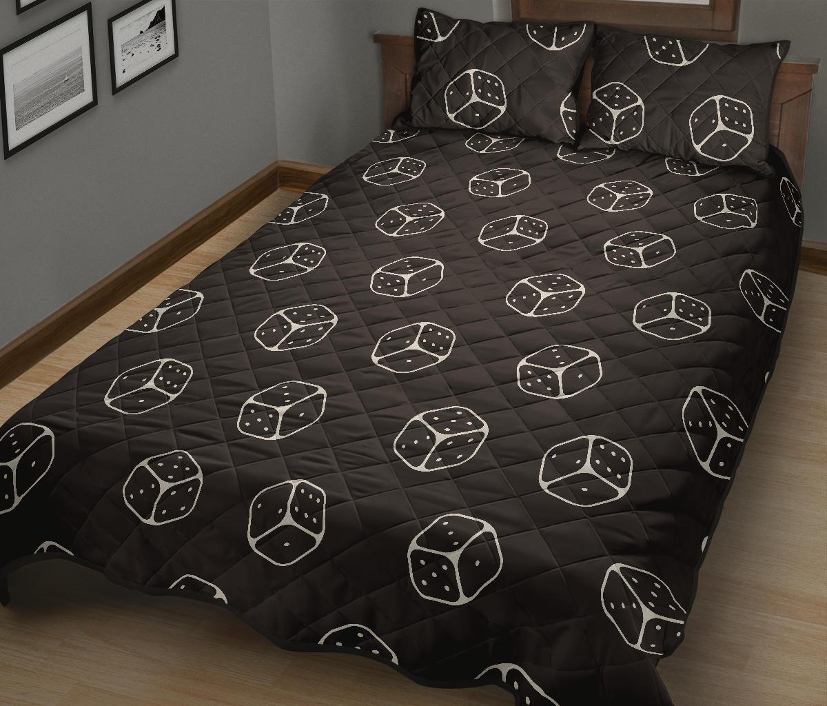 Dice Casino Print Pattern Bed Set Quilt-grizzshop