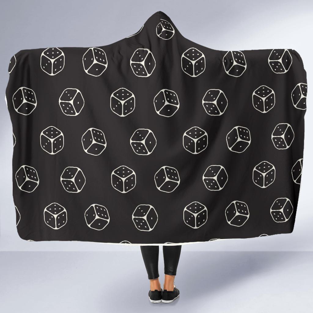 Dice Casino Print Pattern Hooded Blanket-grizzshop