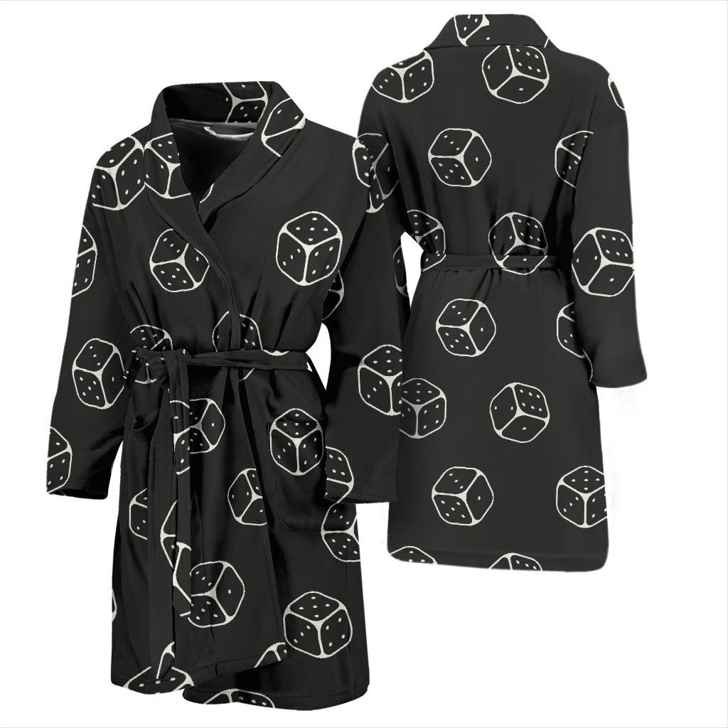 Dice Casino Print Pattern Men Long Robe-grizzshop