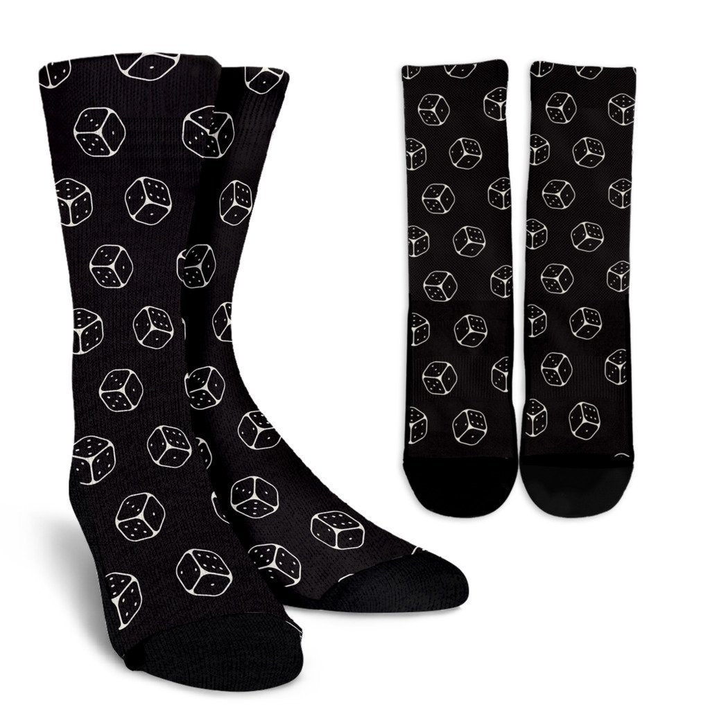 Dice Casino Print Pattern Unisex Crew Socks-grizzshop