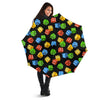 Dice Colorful Pattern Print Automatic Foldable Umbrella-grizzshop