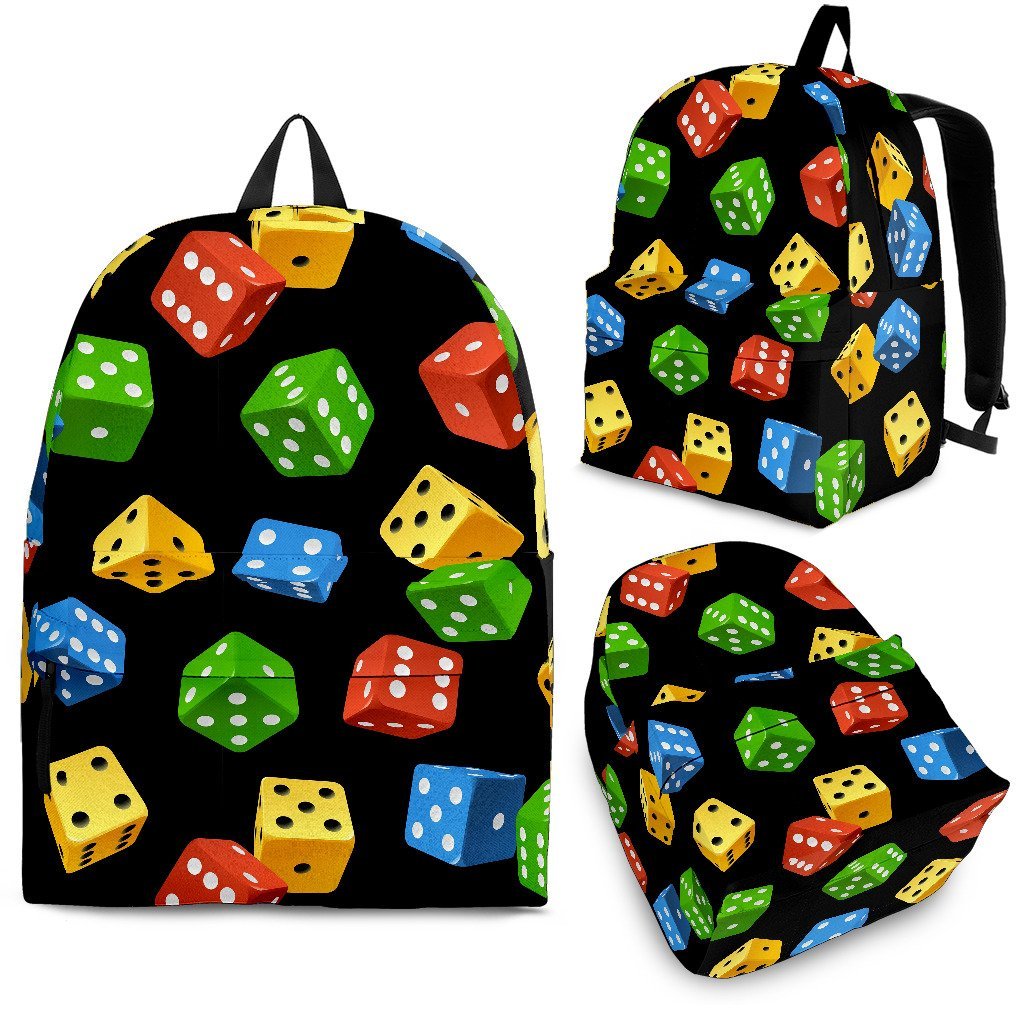 Dice Colorful Pattern Print Backpack-grizzshop