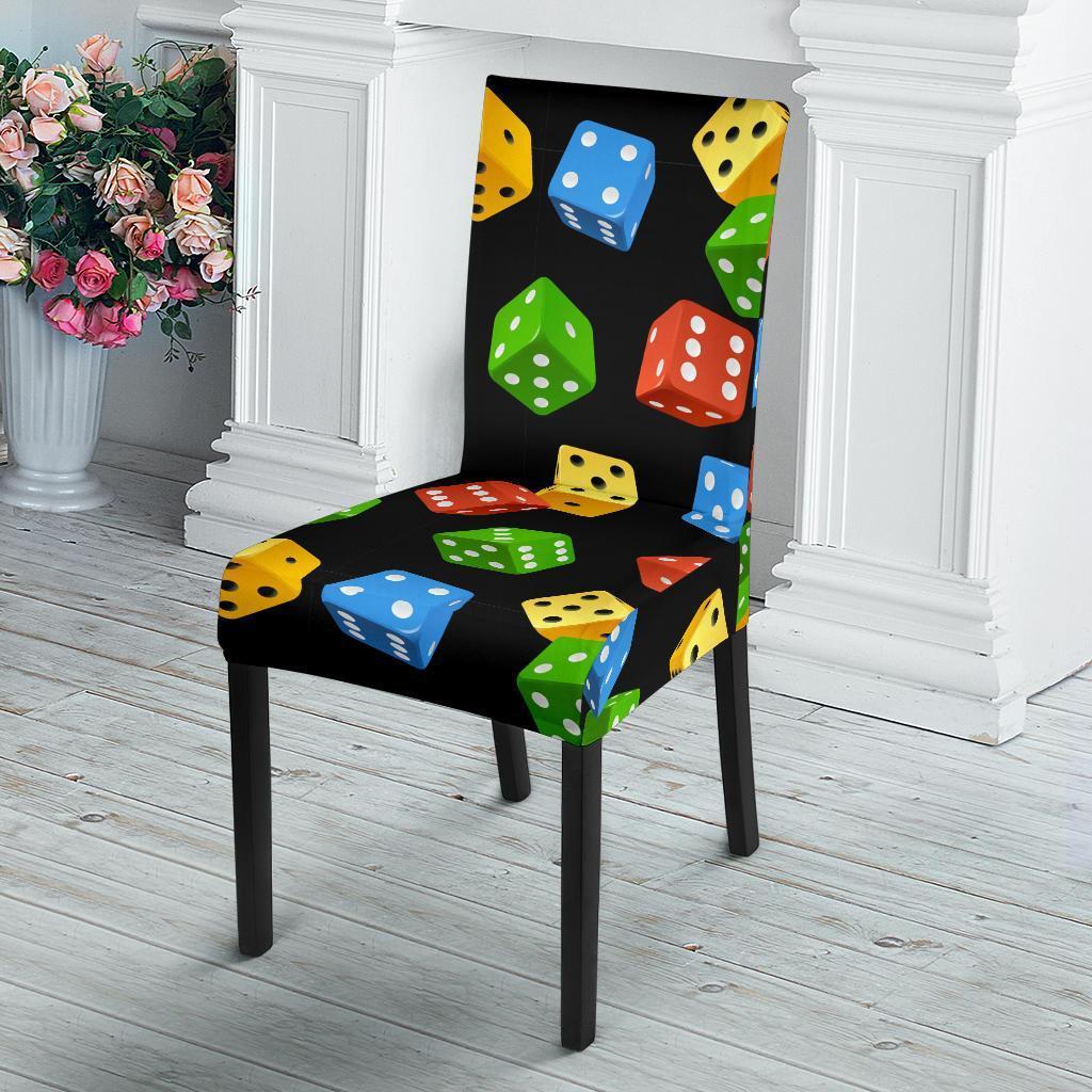 Dice Colorful Pattern Print Chair Cover-grizzshop