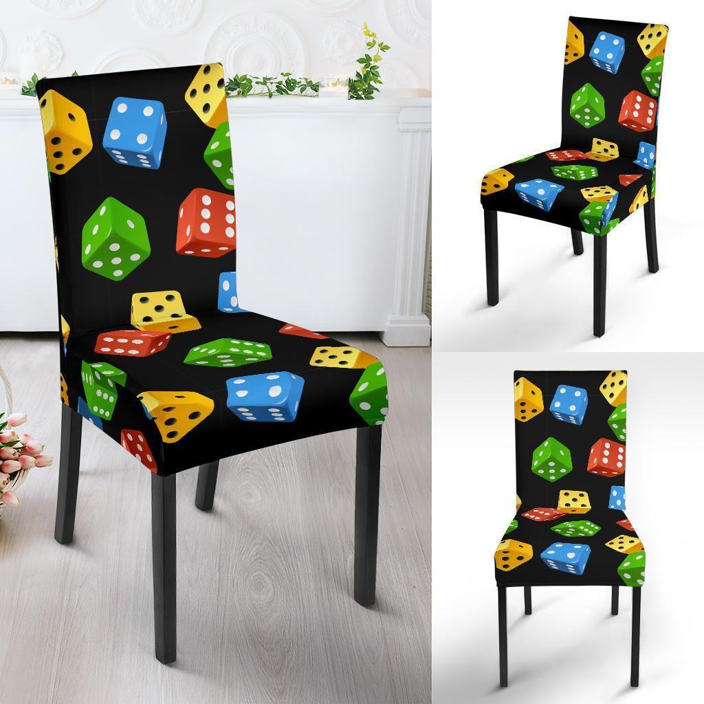 Dice Colorful Pattern Print Chair Cover-grizzshop