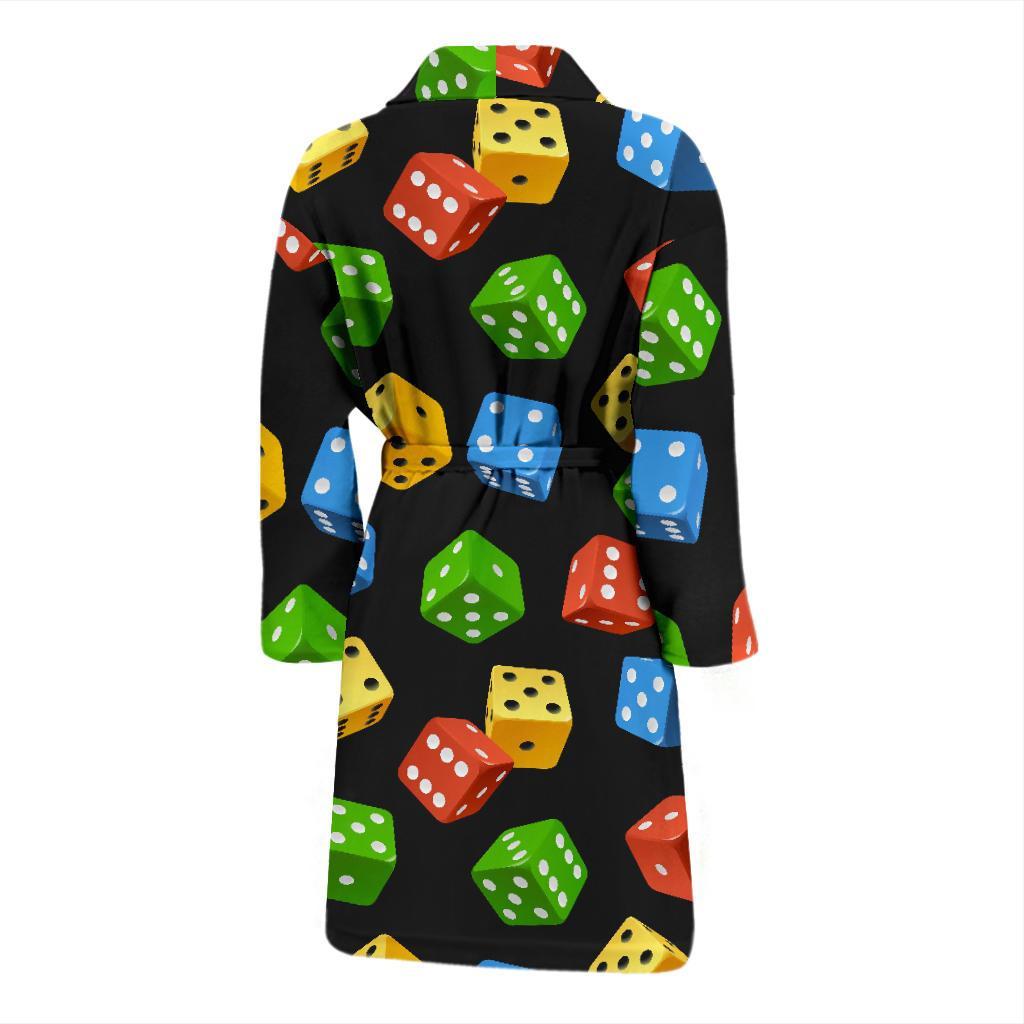 Dice Colorful Pattern Print Men Long Robe-grizzshop
