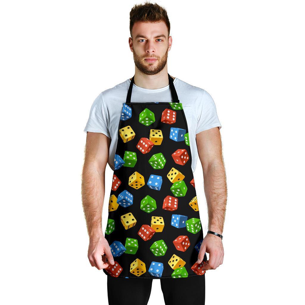 Dice Colorful Pattern Print Men's Apron-grizzshop