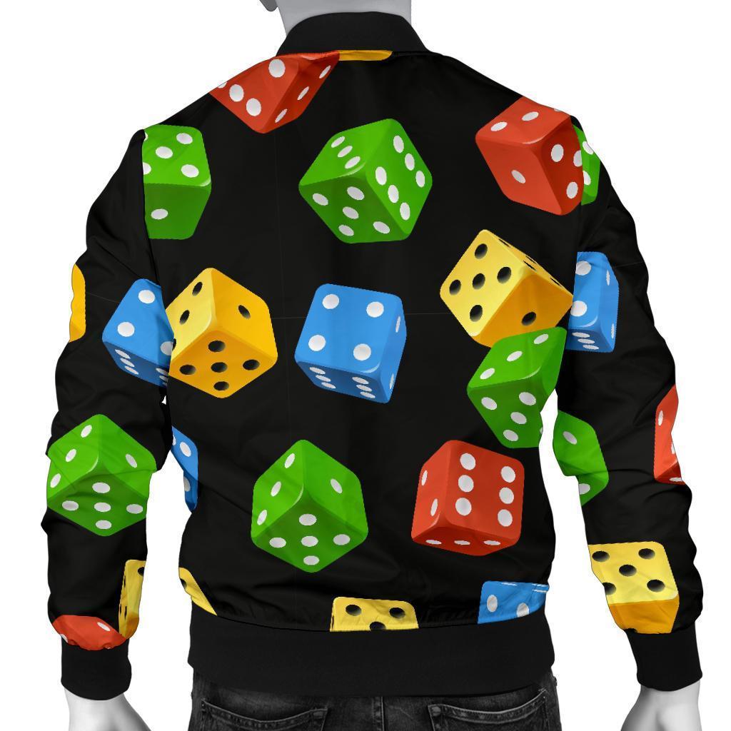 Dice Colorful Pattern Print Men's Bomber Jacket-grizzshop
