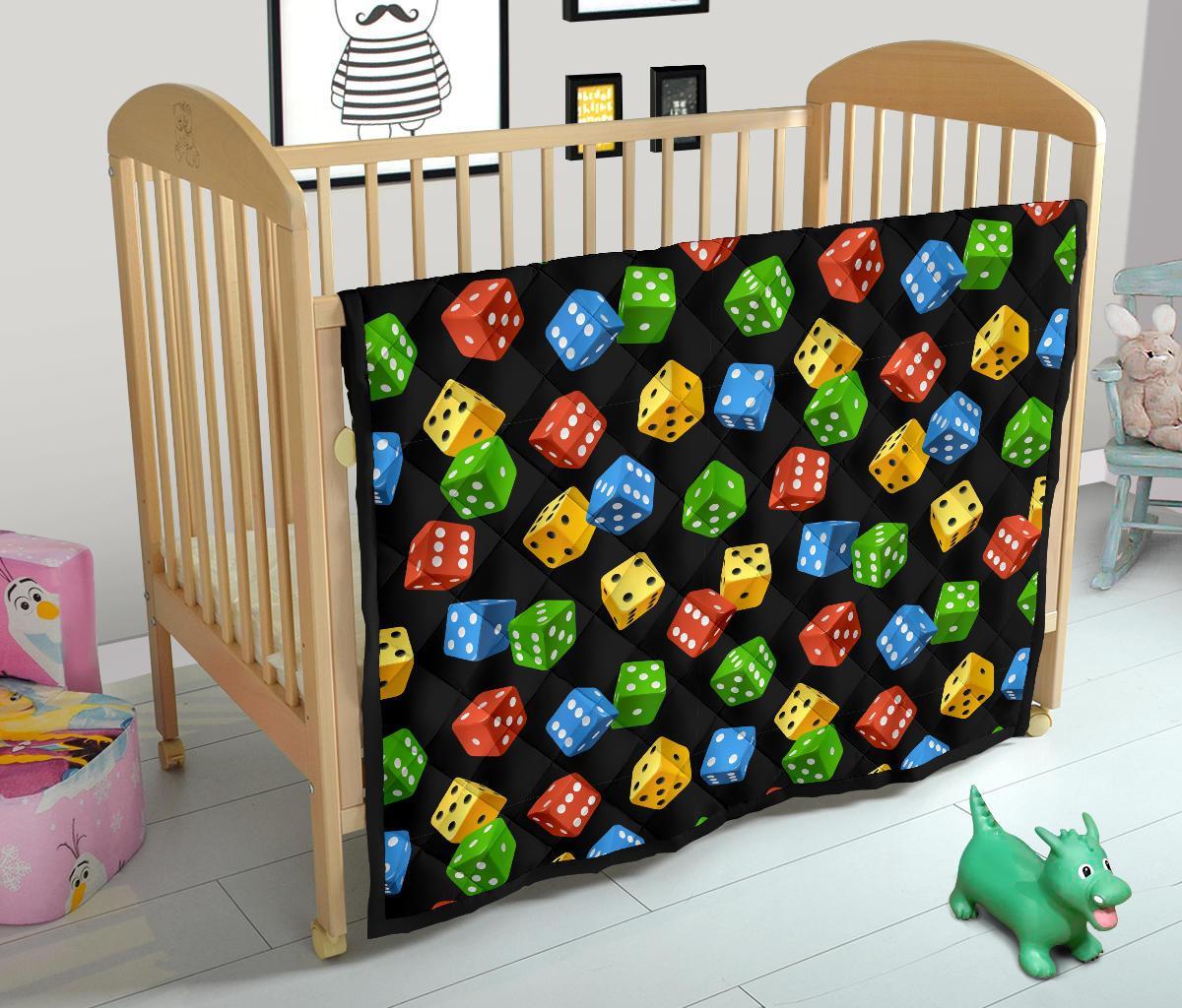 Dice Colorful Pattern Print Quilt-grizzshop