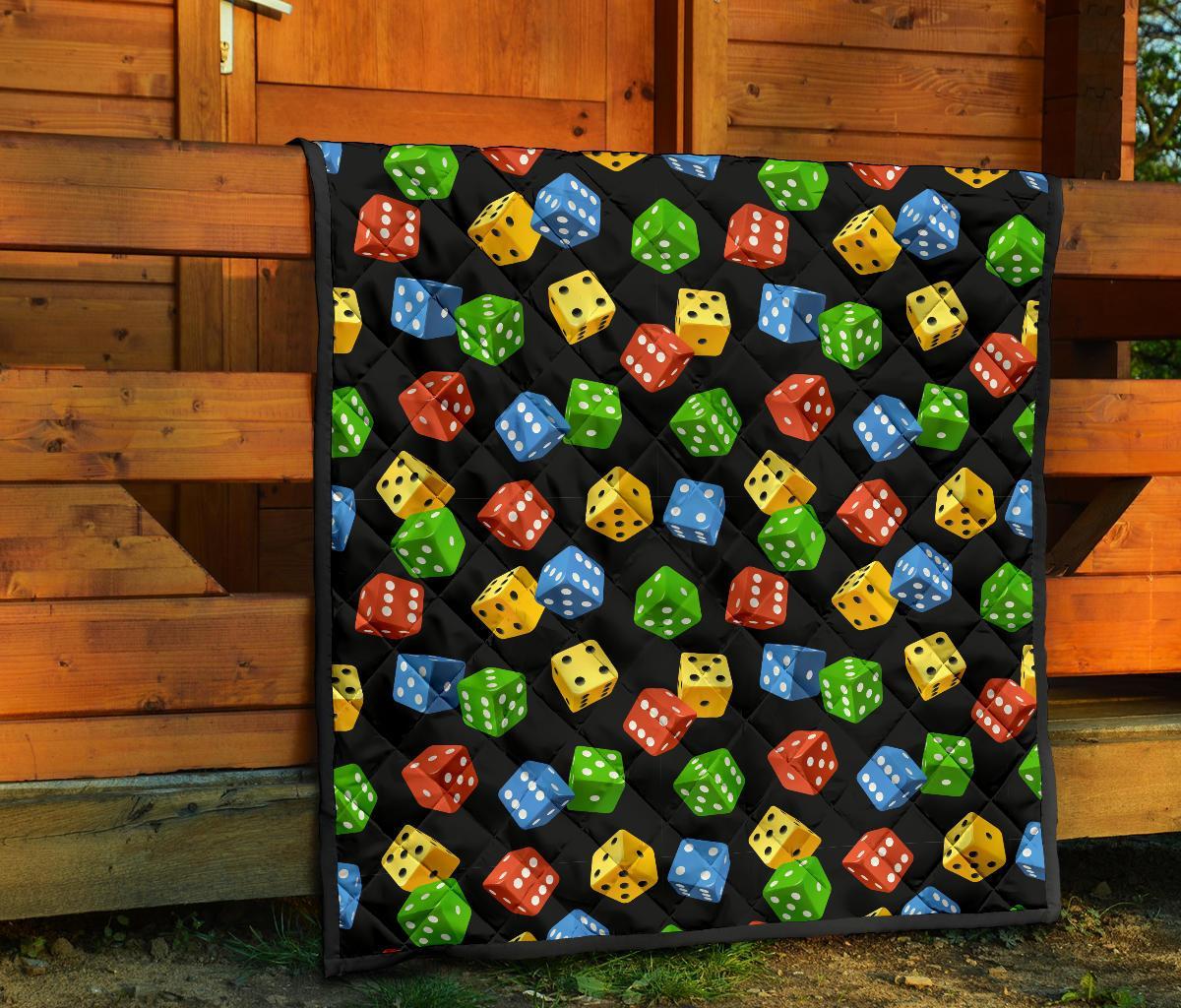 Dice Colorful Pattern Print Quilt-grizzshop