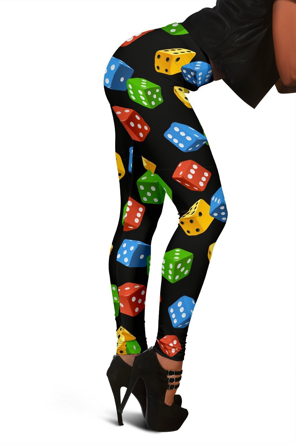 Dice Colorful Pattern Print Women Leggings-grizzshop