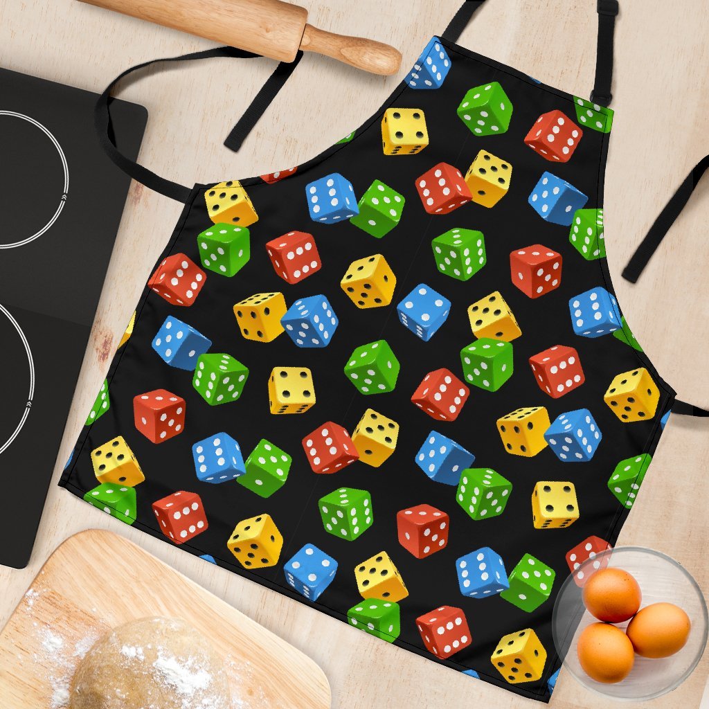 Dice Colorful Pattern Print Women's Apron-grizzshop