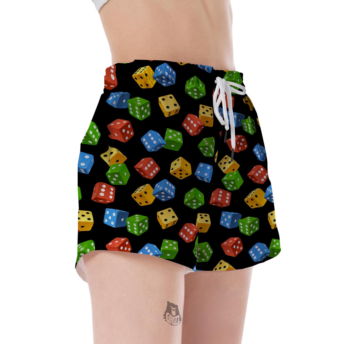 Dice Colorful Pattern Print Women's Shorts-grizzshop