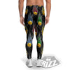 Digital Bitcoin On Fire Print Pattern Men's Leggings-grizzshop