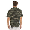 Digital Camo Army Green Print Pattern Men's Short Sleeve Shirts-grizzshop