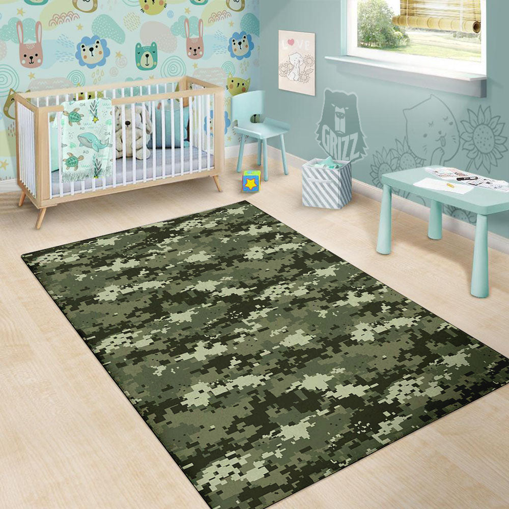 Digital Camo Desert Print Pattern Floor Mat-grizzshop