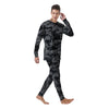 Digital Camo Grey And Black Print Men's Pajamas-grizzshop