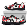 Digital Camo Grey And Red Print Pattern Black Sneaker-grizzshop