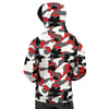 Digital Camo Grey And Red Print Pattern Men's Hoodie-grizzshop