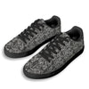 Digital Camo Grey Print Pattern Black Low Top Sneakers-grizzshop
