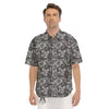 Digital Camo Grey Print Pattern Men's Short Sleeve Shirts-grizzshop