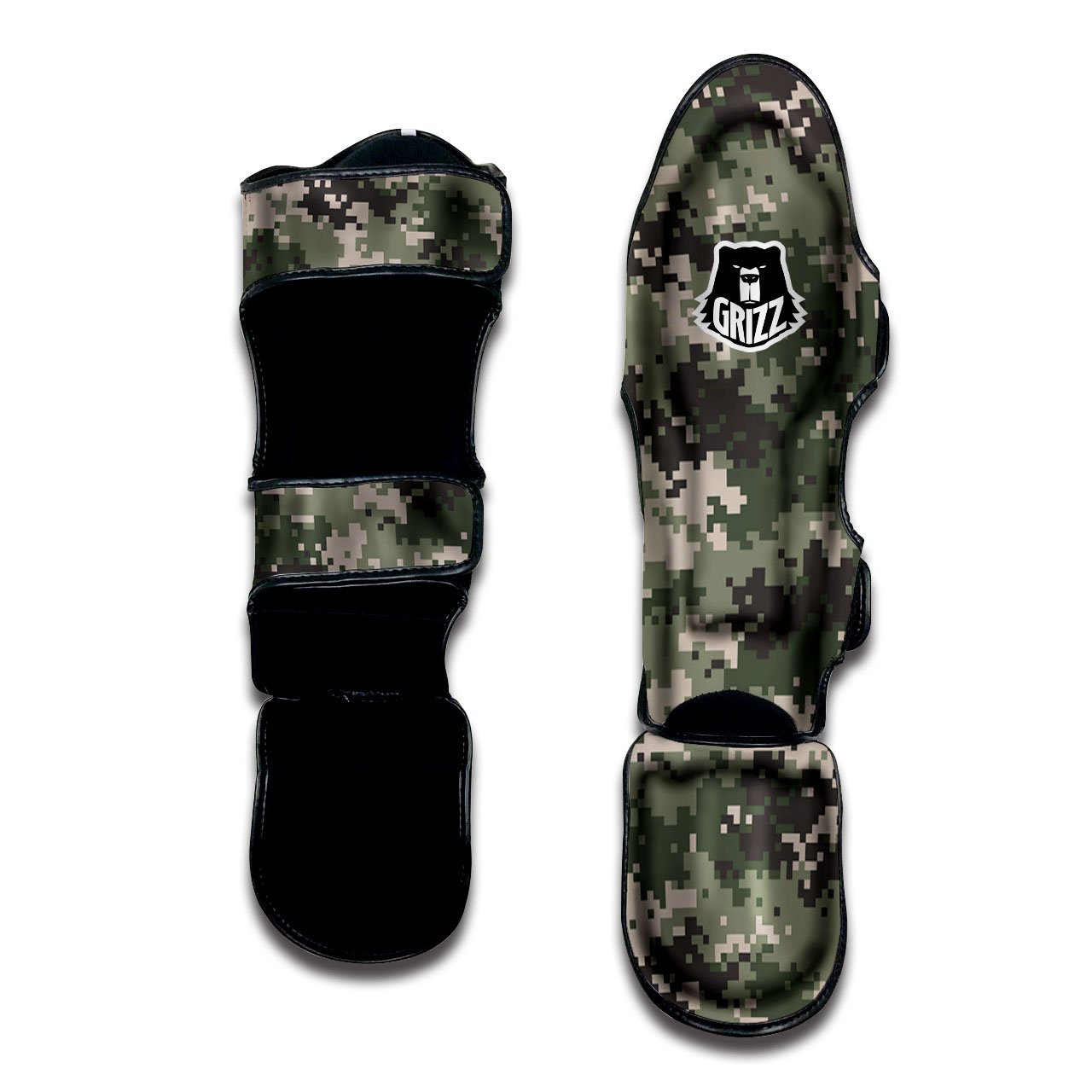 Dart Yellow And Black Print Pattern Muay Thai Shin Guards main image 0