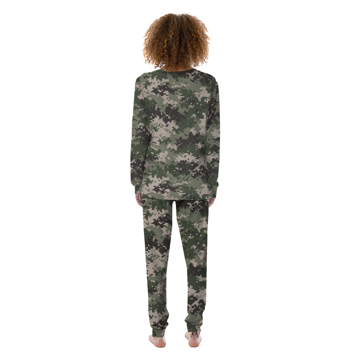 Digital Camo Military Print Pattern Women's Pajamas-grizzshop