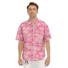 Digital Camo Pink Print Pattern Men's Short Sleeve Shirts-grizzshop