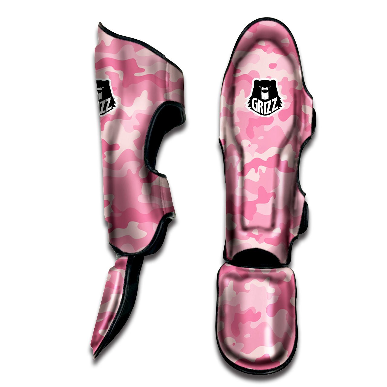 Digital Camo Pink Print Pattern Muay Thai Shin Guards-grizzshop