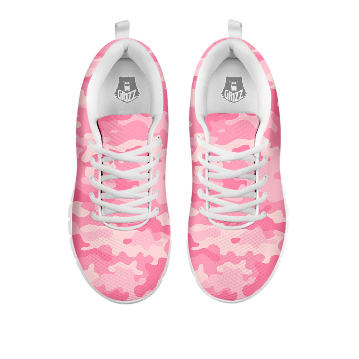 Digital Camo Pink Print Pattern White Sneaker-grizzshop