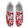 Digital Camo Red White And Black Print Pattern White Athletic Shoes-grizzshop