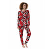 Digital Camo Red White And Black Print Pattern Women's Pajamas-grizzshop