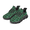 Digital Camo White And Green Print Black Running Shoes-grizzshop