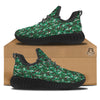 Digital Camo White And Green Print Black Walking Shoes-grizzshop