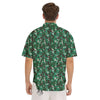 Digital Camo White And Green Print Men's Short Sleeve Shirts-grizzshop