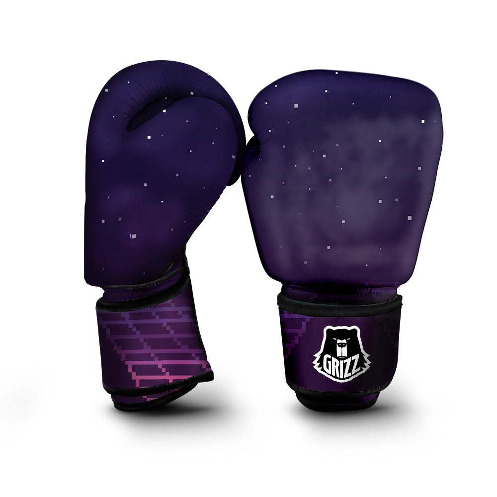 Digital Landscape 8-Bit Pixel Print Boxing Gloves-grizzshop