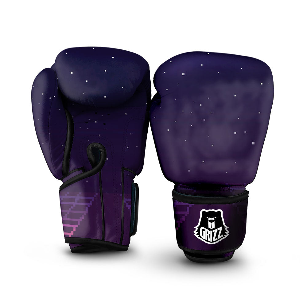 Digital Landscape 8-Bit Pixel Print Boxing Gloves-grizzshop