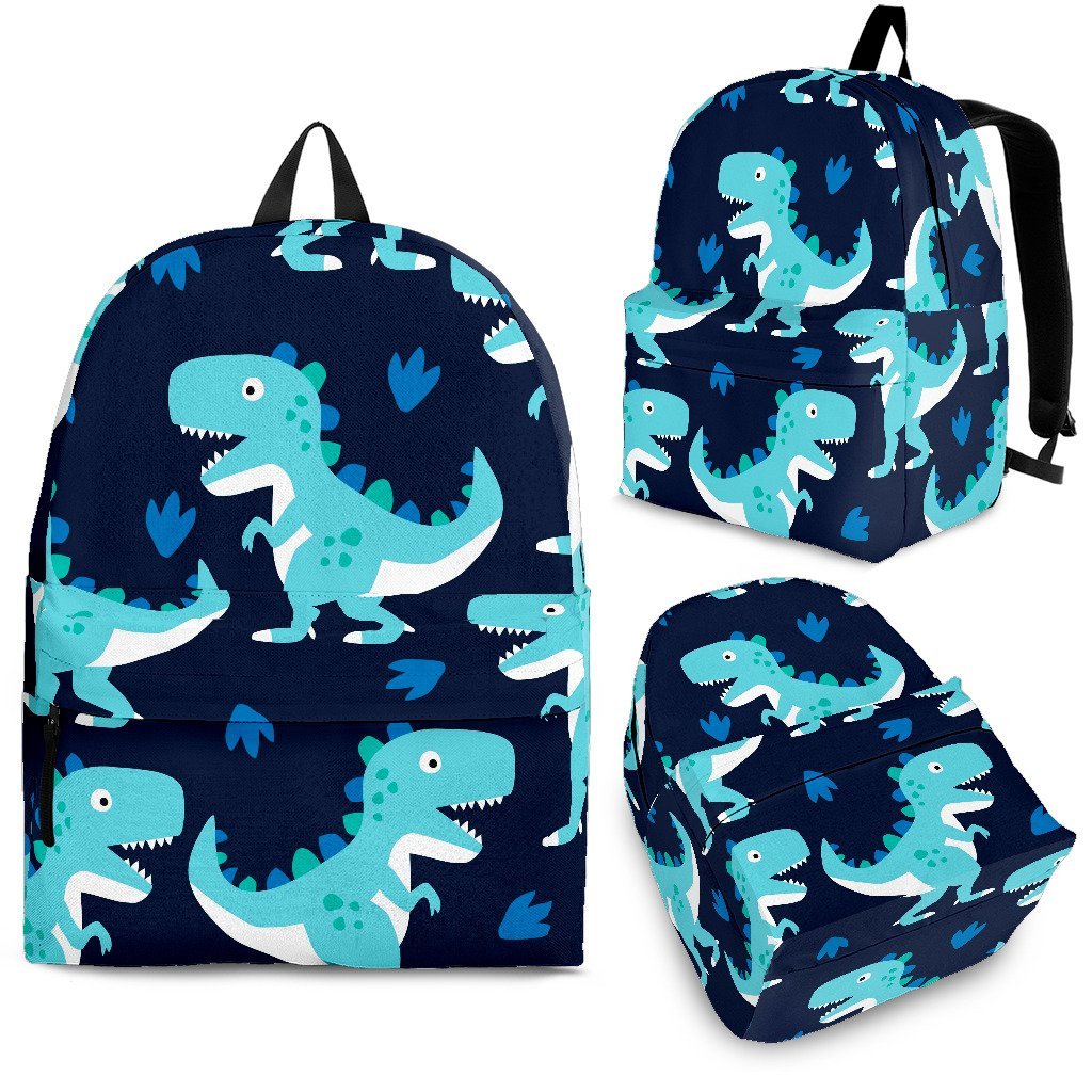 Dino Cartoon Dinosaur Pattern Print Backpack-grizzshop