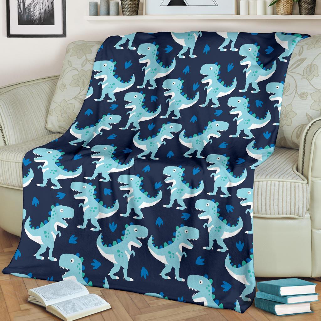 Dino Cartoon Dinosaur Pattern Print Blanket-grizzshop