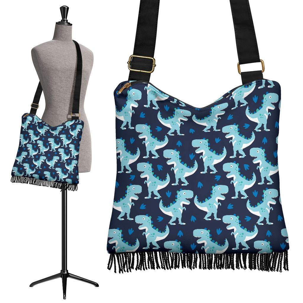 Dino Cartoon Dinosaur Pattern Print Crossbody Bags-grizzshop