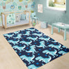 Dino Cartoon Dinosaur Pattern Print Floor Mat-grizzshop