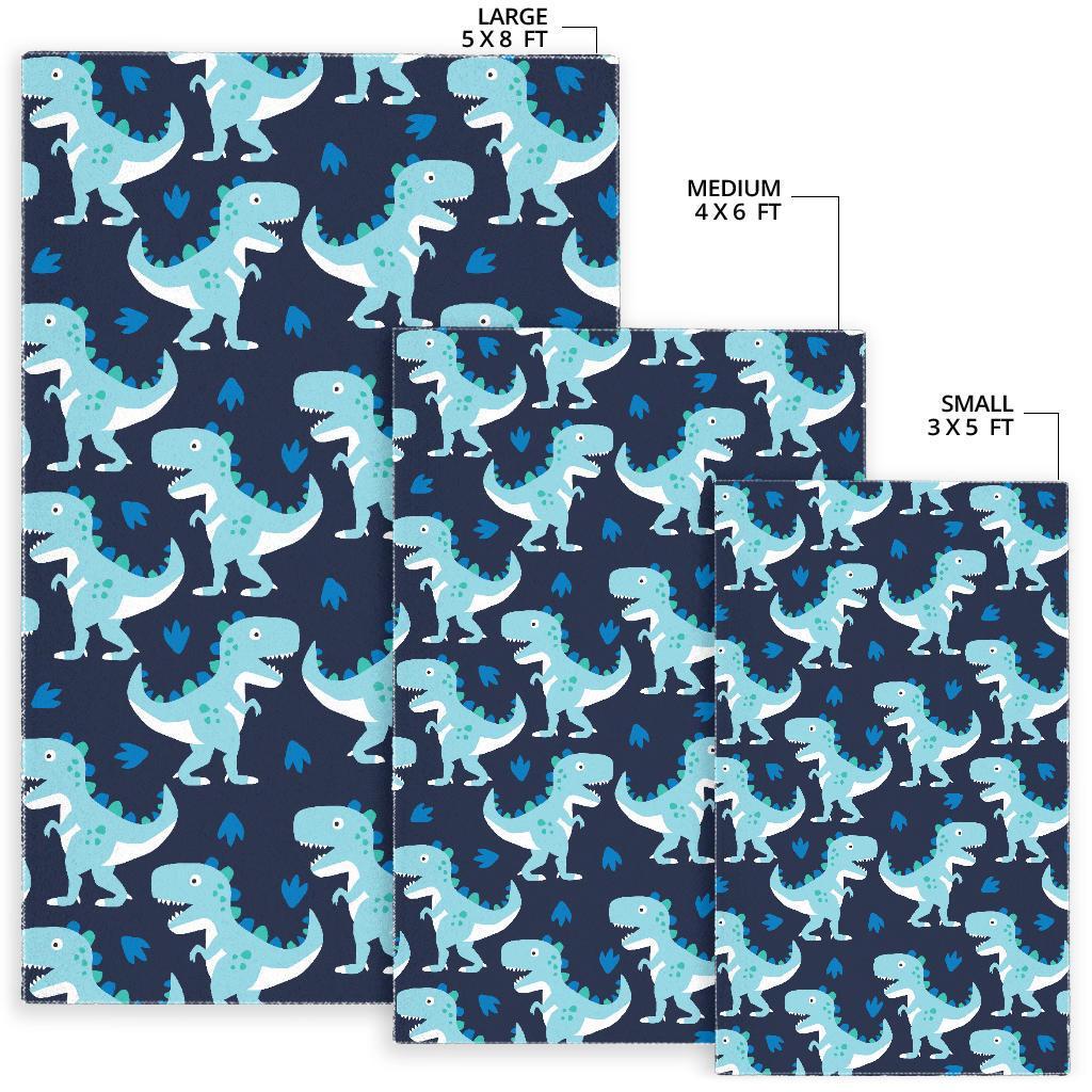 Dino Cartoon Dinosaur Pattern Print Floor Mat-grizzshop