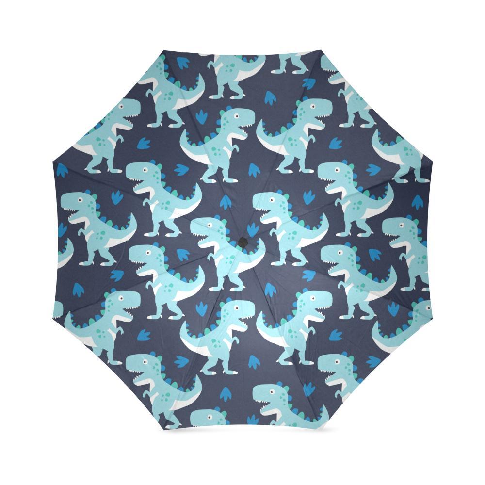 Dino Cartoon Dinosaur Pattern Print Foldable Umbrella-grizzshop