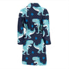 Dino Cartoon Dinosaur Pattern Print Men Long Robe-grizzshop