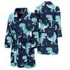 Dino Cartoon Dinosaur Pattern Print Men Long Robe-grizzshop