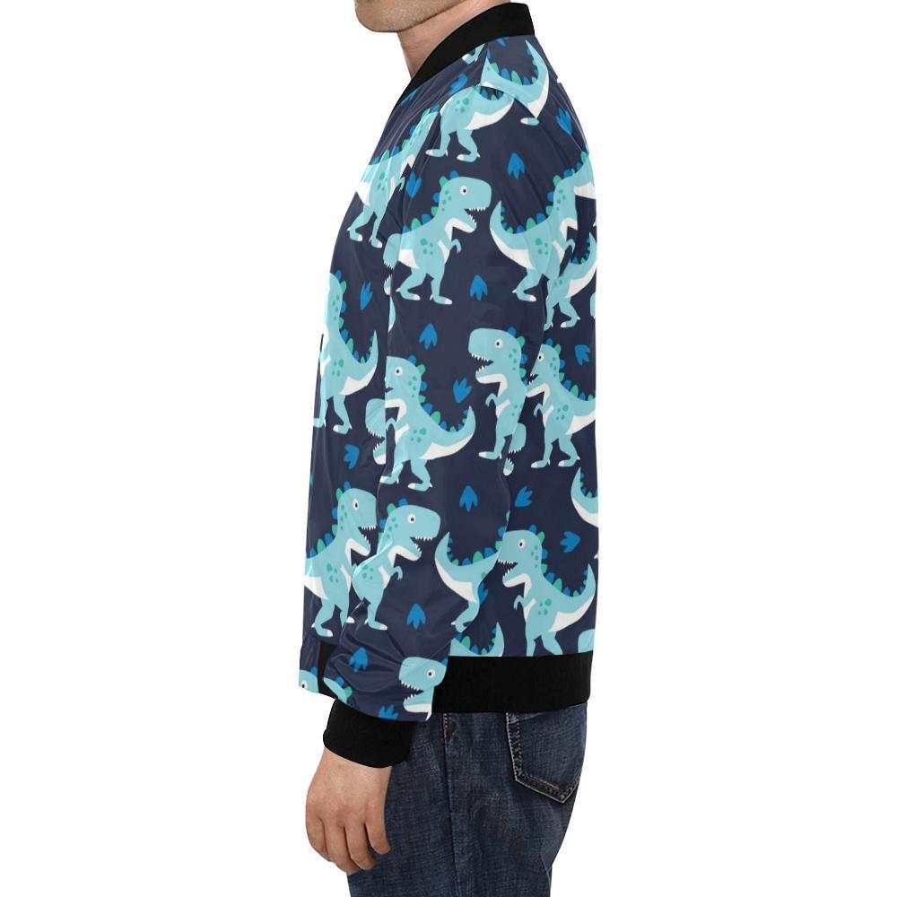 Dino Cartoon Dinosaur Pattern Print Men's Bomber Jacket-grizzshop